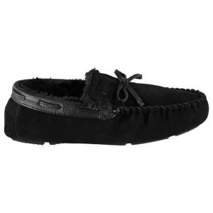 Image of Firetrap Moccasin Slippers Mens - Black