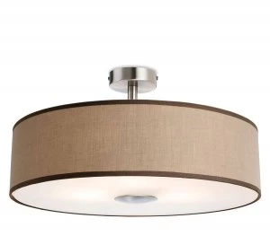 Image of 3 Light Semi Flush Light Taupe, E27