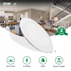 Image of Ener-J 6W Recessed Round LED Mini Panel 120mm diameter (Hole Size 105mm), CE Driver, 90 Lm/Watt, RA 80, 4000K
