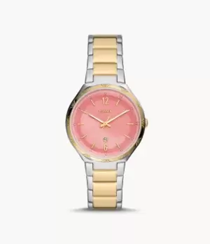 Image of Fossil Women Ashtyn Three-Hand Date Two-Tone Stainless Steel Watch