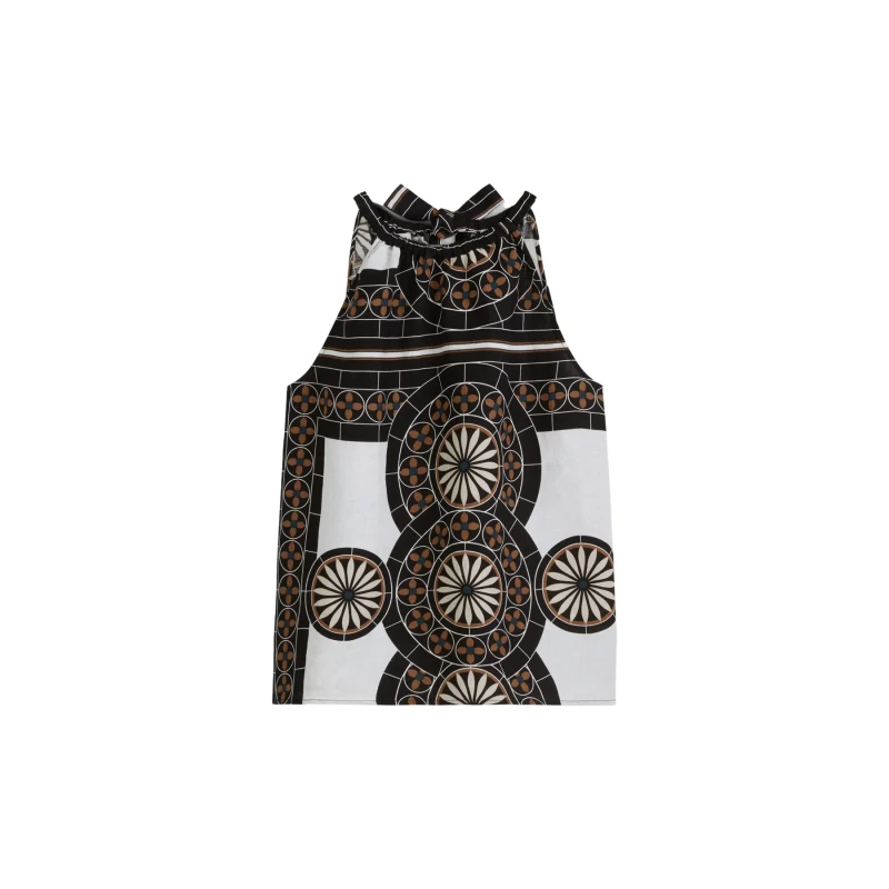 Image of Marc O'Polo Printed woven tank top For Her Marc O'Polo Multicolore Female 34