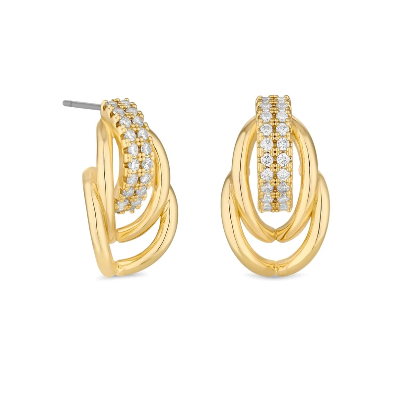 Image of Jon Richard Gold Plated Polished Door Knocker Earrings Jewellery Sets One Size Gold 70550510000