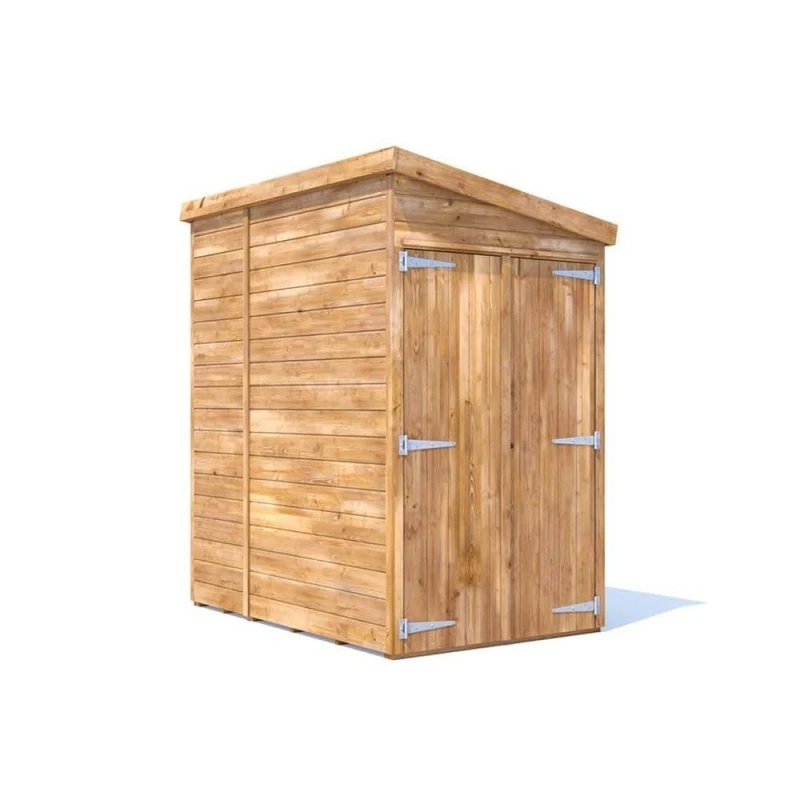 Image of Dunster House Garden Shed 1.2 X 1.8M (4' X 6') 15mm Walls Wooden Outdoor Storage, Pent Roof No Window, Overlord Modular