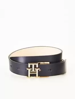 Image of Tommy Hilfiger Leather Reversible Belt - Navy/cream, Navy, Size 80, Women