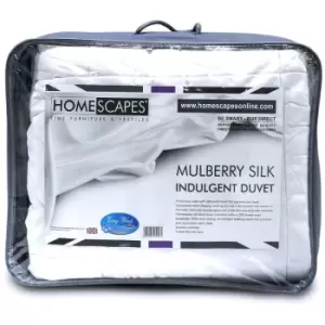 Image of Indulgent Pure Mulberry Silk Blend 13.5 Tog Autumn/Winter Duvet, Single - White - Homescapes