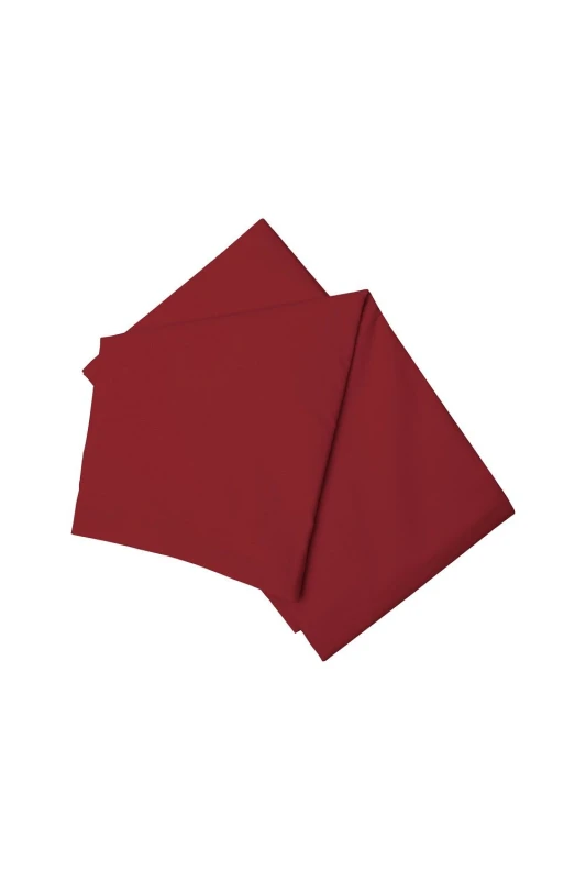 Image of Belledorm Easy Care 200 Thread Count Cotton Polyester Percale Flat Sheet in Red Size: Double Red Unisex Double