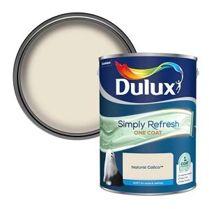 Image of Dulux Simply Refresh One Coat Natural Calico Matt Emulsion Paint 5L