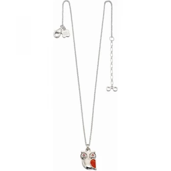 Image of Ladies Orla Kiely Sterling Silver Crystal & Red Quartz Owl Necklace