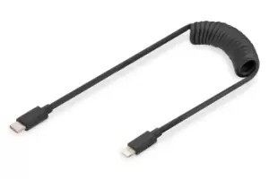 Image of Digitus USB 2.0 - USB C to Lightning Spiral Cable