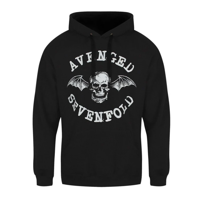 Image of Avenged Sevenfold Mens Logo Hoodie in Black Size: 2XL Black Male 2XL