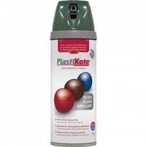 Image of Plastikote Premium Gloss Aerosol Spray Paint Luscious Green 400ml