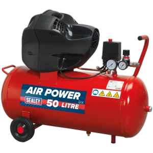 Image of Sealey SAC05030F V-Twin Belt Drive Compressor 50 Litre 240v
