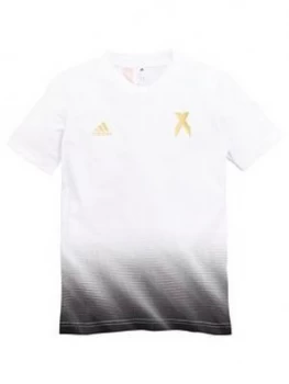 Image of Adidas Youth X Short Sleeve T-Shirt - White/Gold