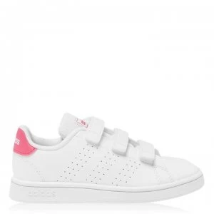 Image of adidas adidas Advantage C Junior Girls Trainers - White/Pink