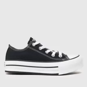 Image of Converse Black & White Lo Eva Lift Platform Junior Trainers