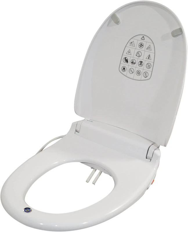 Image of Aidapt Toilet Seat with Bidet Cleaning featuring a Warm Air Dryer Night Light and Heated Seat Round White