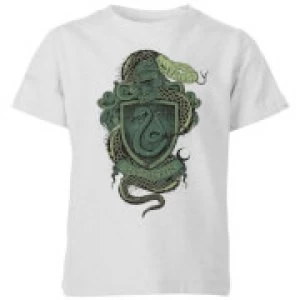 Image of Harry Potter Slytherin Drawn Crest Kids T-Shirt - Grey - 7-8 Years