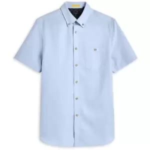 Image of Ted Baker Yasai Polynosic Oxford Shirt - Blue