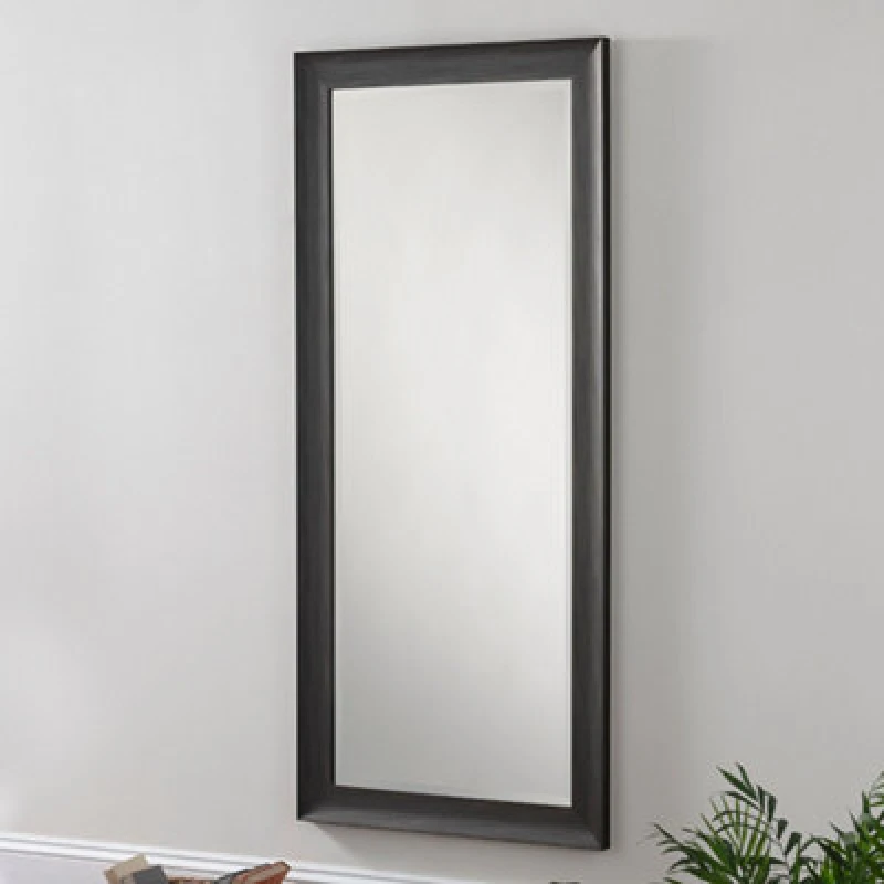 Image of Yearn Mirrors Yearn Mirrors Charcoal Grey Scooped Framed Mirror 167.5x76cm Grey One Size Unisex 0716053064745