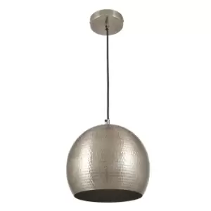 Image of Hammered Metal Globe Pendant Light
