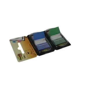 Image of Post-it Index Tabs Green and Blue Pack of 100 680-GB2