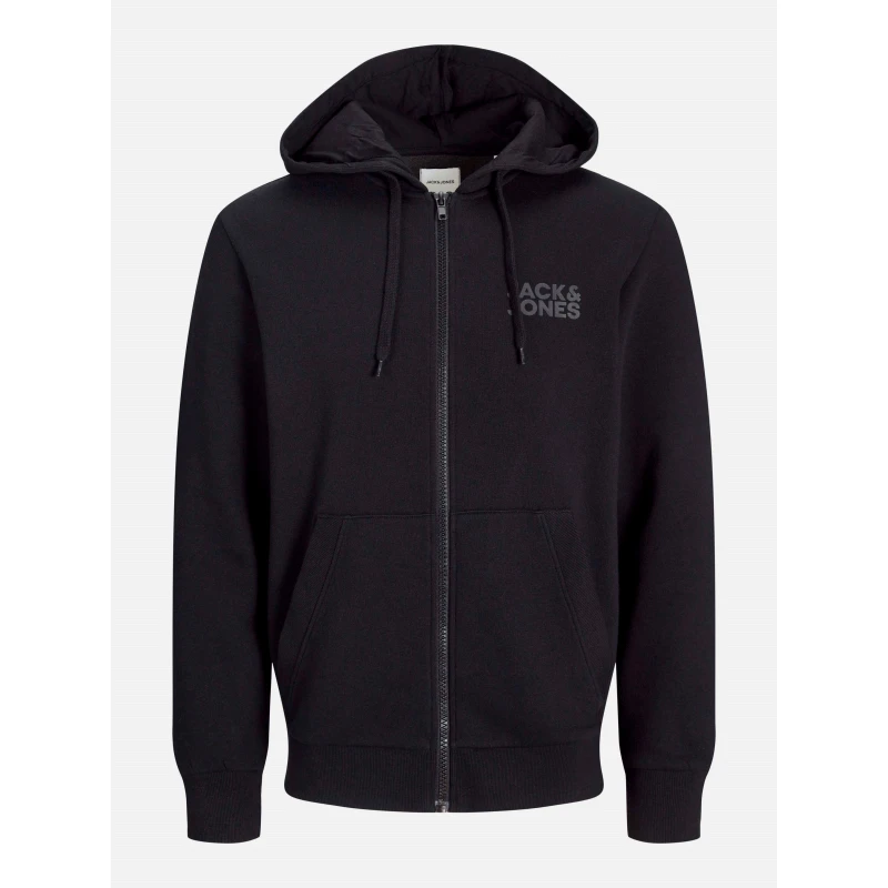 Image of Jack and Jones Corp Logo Sweat Zip Hood Mens Black male M