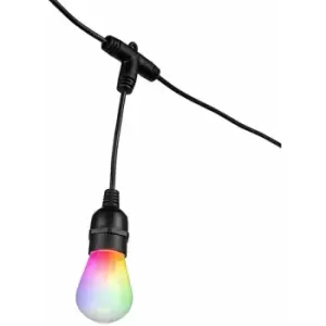 Image of 12m Outdoor Garden smart Festoon Lights - 12 x 0.5W rgb LED Bulbs - IP44 Rated