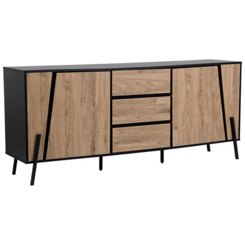 Image of Beliani 2 Door Sideboard Blackpool Brown/ Black