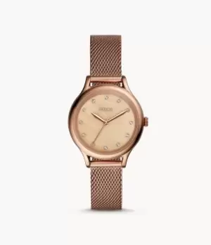Image of Fossil Women Laney Three-Hand Rose-Gold-Tone Stainless Steel Watch