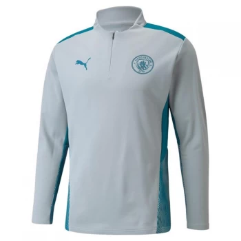 Image of Puma Manchester City Quarter Zip Training Top 2021 2022 Mens - Grey