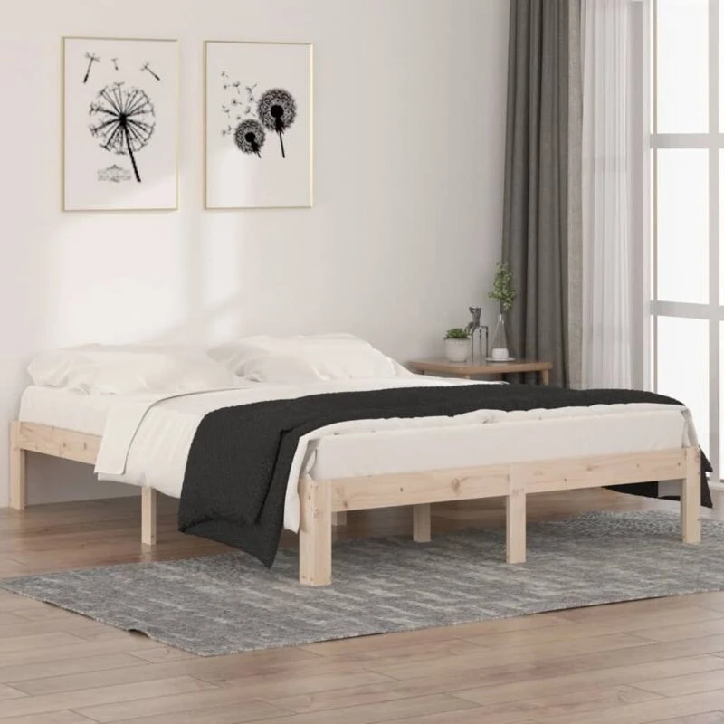 Image of VIDAXL Bed Frame without Mattress Solid Wood 150x200cm King Size vidaXL 8720286879214