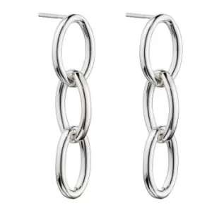 Image of Sterling Silver Link Chain Design Dangle Earrings