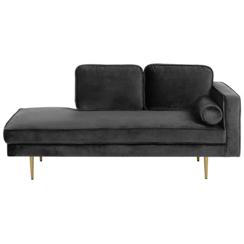 Image of Beliani Right-Hand Chaise Lounge Miramas Velvet Black