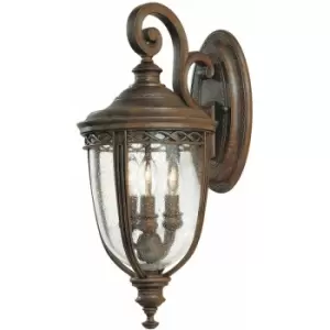 Image of Loops - Outdoor IP44 3 Bulb Wall Light British Bronze LED E14 60W d00711