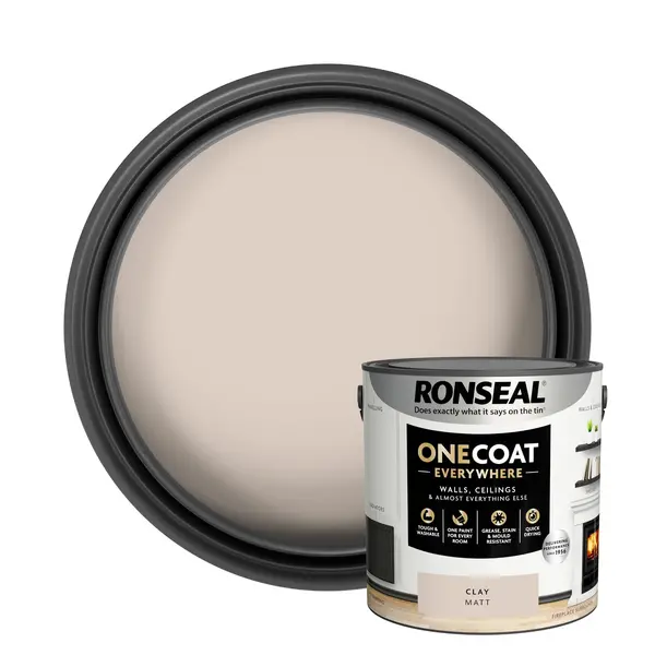 Image of Ronseal One Coat Everywhere Multi Surface Matt Paint Clay - 2.5L Natural