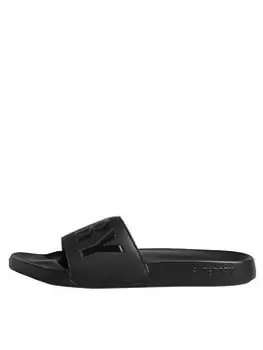 Image of Superdry Code Core Pool Slide, Black, Size L, Men