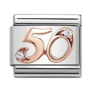 Image of Nomination CLASSIC Rose Gold Numbers 50 Charm 430315/50