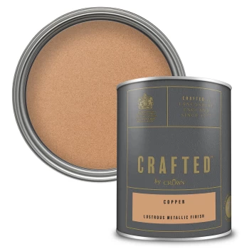 Image of CRAFTED by Crown Lustrous Metallic Interior Wall and Wood Paint - Cooper - 1.25L
