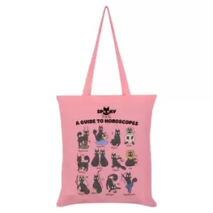 Image of Spooky Cat A Guide To Horoscopes Tote Bag (One Size) (Pale Pink)
