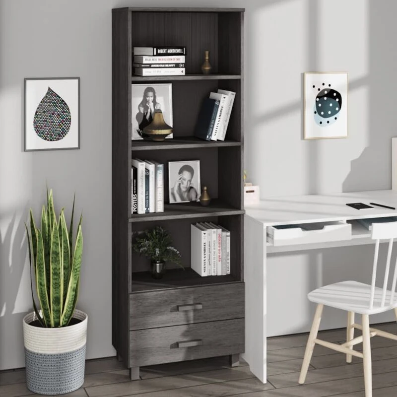 Image of VIDAXL Highboard hamar Light Grey 60x35x180cm Solid Wood Pine Vidaxl 8720286818374