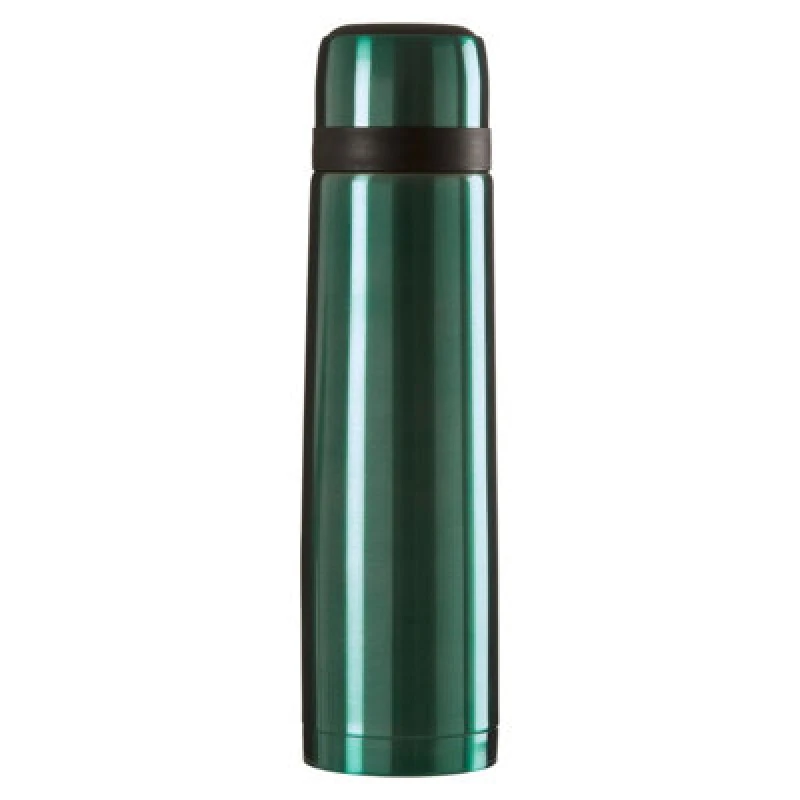 Image of Premier Housewares Stainless Steel Stripe 900ml Vacuum Flask, Leak-Proof Thermos Travel Flask For Hot and Cold Beverages Turquoise