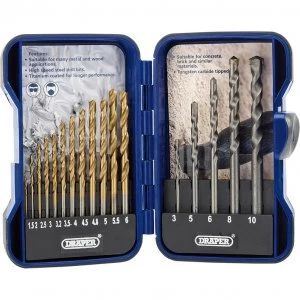 Image of Draper 17 Piece HSS and Masonry Drill Bit Set
