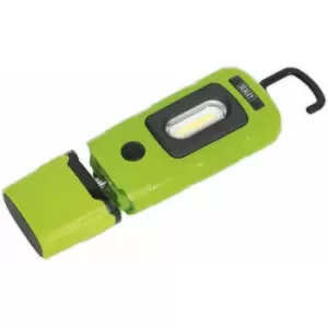 Image of Lightweight Swivel Inspection Light - 3W cob & 1W smd LED - Rechargeable - Green