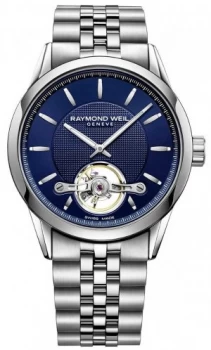 Image of Raymond Weil Mens Freelancer Automatic Blue Dial Stainless Watch