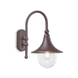 Image of Ideal Lux CIMA - Outdoor Dome Wall Lantern 1 Light Coffee IP43, E27