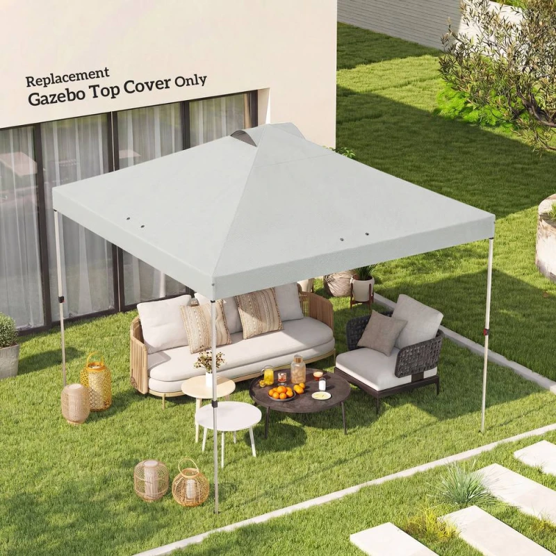 Image of OUTSUNNY Gazebo Roof Replacement UV50+ Waterproof for 3 x 3m Frame in White Size: 3000mm x 3000mm White Unisex 3000mm x 3000mm