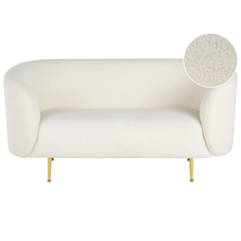Image of Beliani Sofa 2 Seater Loen Boucle White