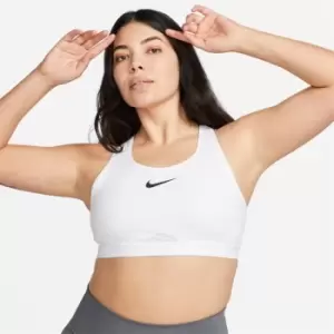 Image of Nike Dri-FIT Swoosh Womens High-Support Non-Padded Adjustable Sports Bra - White
