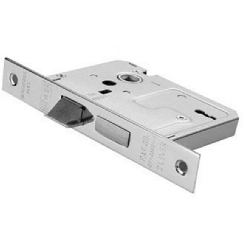 Image of Loops 64mm 3 Lever Contract Sashlock Square Forend Nickel Plated Door Latch Metallics unisex