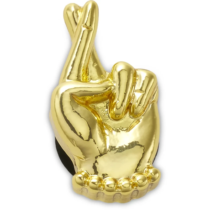 Image of Crocs Jibbitz Crocs Gold Fingers Crossed Dore Unisex TU